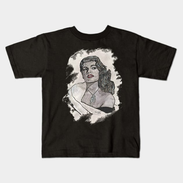 Rita Hayworth Kids T-Shirt by BladeAvenger